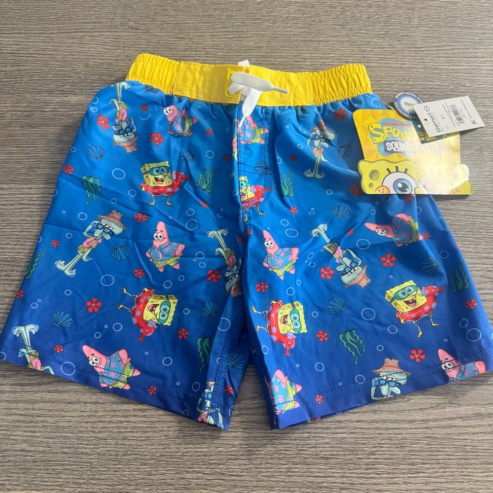 Spongebob Squarepants Boys Swim Shorts Trunks Size 6/7